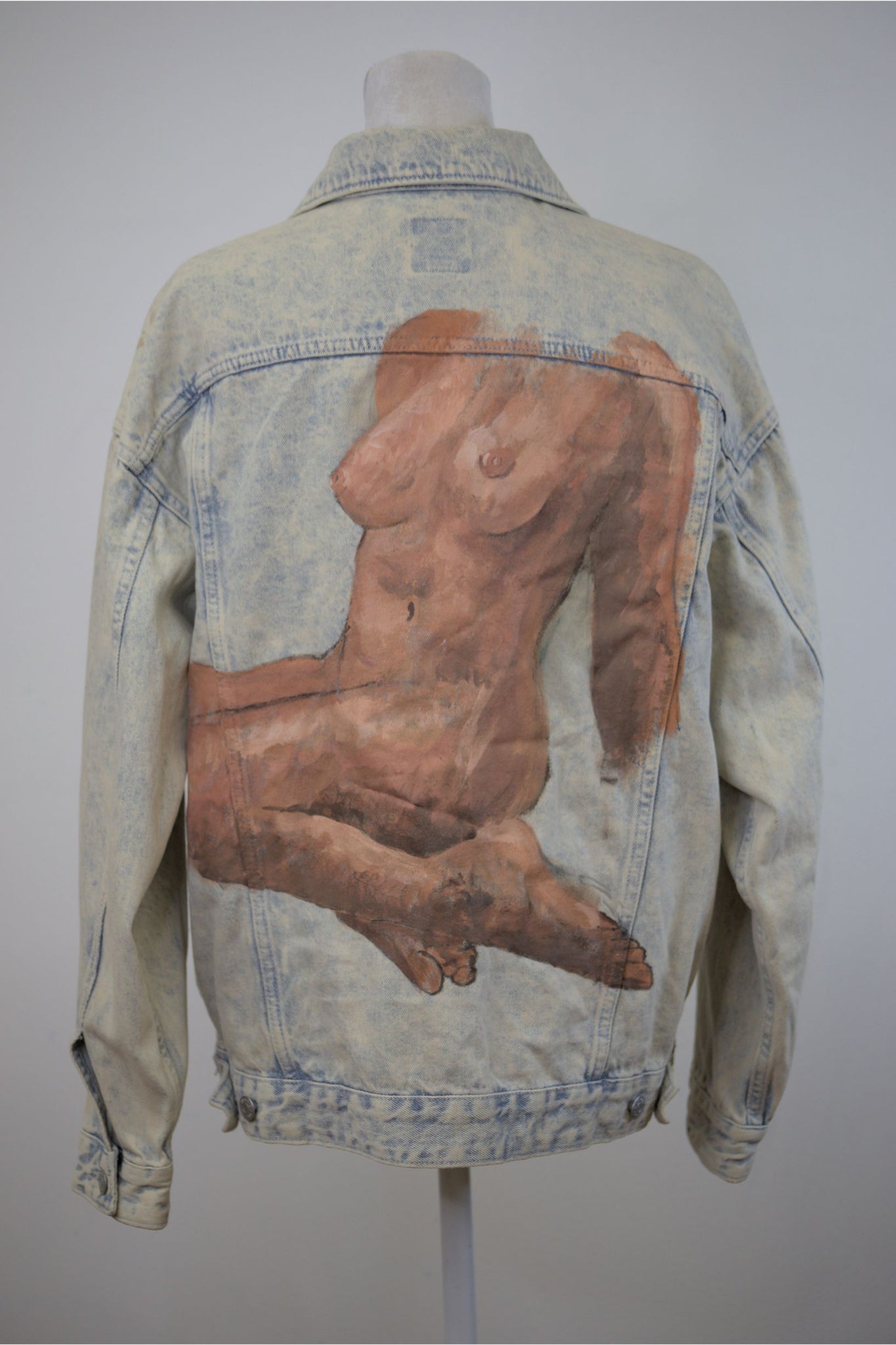 'Rosemary' Hand-Painted Denim Jacket