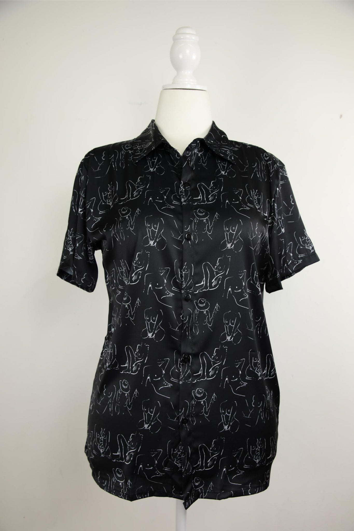 The Muse Button-Up in Black Silk