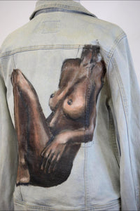 'Jazmin' Hand-Painted Denim Jacket